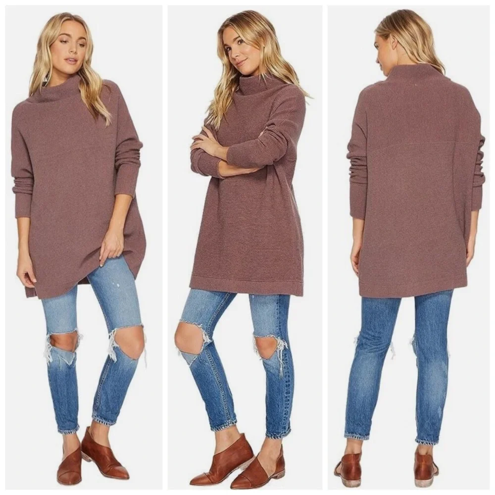 Free People Ottoman Slouchy Tunic Nutmeg M - Picture 13 of 15